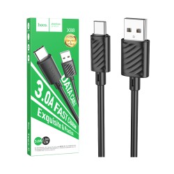Hoco Cable X88 Gratified Type-C 3.0A 1m Black Hoco Cable X88 Gratified Type-C 3.0A 1m Black